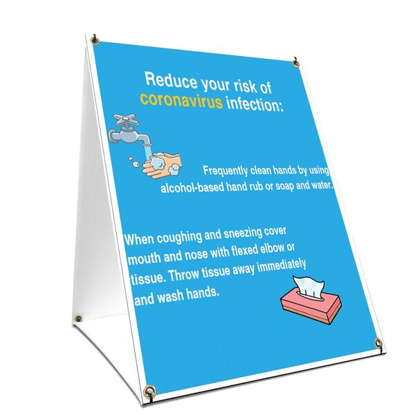 OSHA Notice Sign, Reduce Your Risk, 18in X 24in A-frame Heavy Duty, 24" W, 18" L, Reduce Your Risk